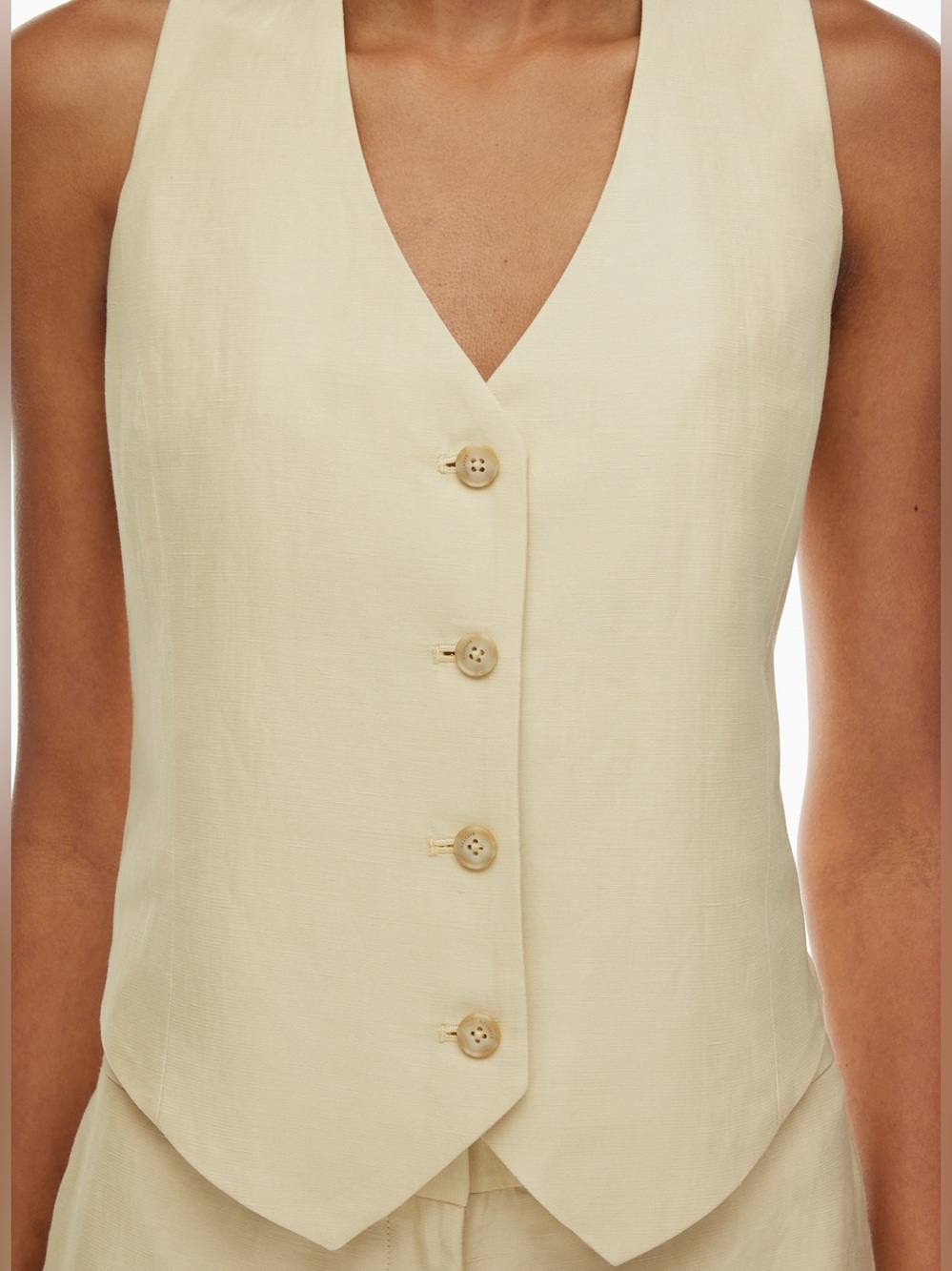 Aritzia Babaton Deniro Linen Vest Sz 4